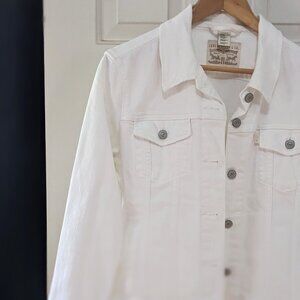 LEVI'S White Denim Jacket | Coastal Cowgirl, Summer, Canadian Tuxedo | Sz XL